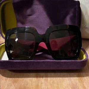 Gucci Pink tortoise Square Sunglasses